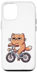 Coque pour iPhone 14 Chill Cat Chat qui s'ennuie sur vélo