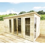 11 x 10 COMBI Pressure Treated Pent Summerhouse with Side Shed