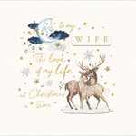 To My Wife The Love Of My Life Embellished Christmas Card Xmas Greeting Cards