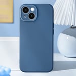 Coque Silicone pour iPhone 15 Caméra Protégée Soft Touch Série Sweet Bleu