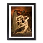 Dante And Virgil By William Adolphe Bouguereau Classic Painting Framed Wall Art Print, Ready to Hang Picture for Living Room Bedroom Home Office Décor, Black A2 (64 x 46 cm)