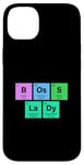 Coque pour iPhone 14 Plus Patron Lady Tableau périodique Cadeau scientifique STEM Laboratoire Femme