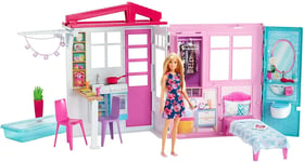 Mattel FXG55 Barbie - Maison Amoblada Portable - Lot De Jouet Et Accessoires