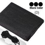 Tissu Hdpe Épaissi Filet Anti-Uv Pare-Soleil 7 Couleurs 36 Tailles Rectangle Auvent Auvent Écran En Tissu Extérieur Jardin Patio Abri De Voiture - Type D X Black Color-1mx5m