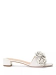 Lauren Ralph Lauren Fay Flower Leather Sandals, White