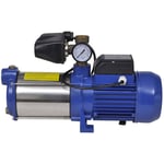 Inlife - Pompe à eau de surface bleue avec manomètre 1 300 w 5 100 l/h