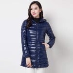 WEIYYY Doudoune Femme Nouveau Hiver Chaud Vestes Femmes Longue légère    Doudoune 5XL 6XL 7XL ultraléger à Capuche Manteaux, Marine, 4XL