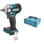 Makita DTW300Z Li-ion LXT Brushless Cordless Impact Wrench, Batteries and Charger Not Included, 18 V & 821550-0 Type 2 Makpac Connector Case