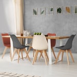 Idmarket - Lot de 6 chaises scandinaves sara mix color gris foncé x2, terracotta x2, beige x2