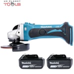 Makita DGA452 18v 115mm LXT Angle Grinder With 2 x 6.0Ah Batteries