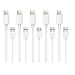 5-pack 1M Lightning-laddare för iPhone 14/13/12/11/Xs/Max/X/8/7/6