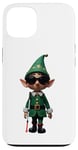 Coque pour iPhone 13 White Cane Vêtements d'elfe de Noël pour adultes et enfants