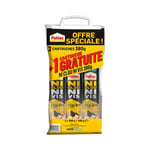 Colle Fixation Pattex Ni Clou Ni Vis Extra Fort & Rapide Cartouche , 2x 380g + 1 Gratuit