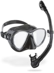 Mask and Snorkel Set, Big Eyes Evolution Spectra Mask + Alpha Snorkel Black