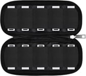 Sac De Rangement Clé Usb Noir 10 Emplacements Étui De Rangement Clé Usb Étanche Accessoires Électroniques Organ Ur Portable Pour Jump Drives/Pen Drive/Thumb Drive/Flash Drive, 20X9Cm[Q2137]