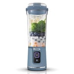 Ninja Blast Blender portable, 530 ml, couvercle résistant aux fuites et bec verseur, mini blender sans fil puissant, rechargeable, smoothies, shakes, mixe fruits et glaçons, Bleu Denim, BC151EUNV