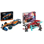 LEGO 42141 Technic McLaren Formula 1 2022 Replica Race Car Model Building Kit & 76244 Building Set, Marvel Miles Morales vs. Morbius, Spider-Man Building Toy