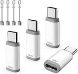 Adaptateur Lightn-Ing Femelle Vers Usb C Mâle,Usb-C Vers Lightn-Ing Avec Boucle Antiperte, Charge Et Synchronisation Pour I-Phone 15/16 Pro/Pro Max/Plus, Ipad Pro/Air, Pas Pour Audio/Otg