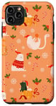 iPhone 11 Pro Max Christmas Cat Phone Case Holiday Winter Kitten Pattern Gift Case