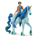 schleich BAYALA 70718 - Set de 2 Pièces - Trition Aryon et Figurine Licorne Bleue - Jouets Durables pour Divertissement et Jeux de Simulation - Cadeau pour Garçons et Filles de 5 ans et +