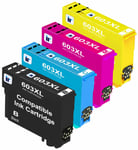 Non-OEM 4x Ink Cartridges 603XL fits for Epson XP-3150 XP-3155 XP-4150 XP-4155