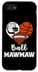 iPhone SE (2020) / 7 / 8 Ball MawMaw Funny Football Basketball Hockey Maw Maw Heart Case