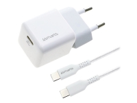 4smarts VoltPlug Mini - Strömadapter - GaN - 30 Watt - 3 A - Huawei Fast Charge, PD 2.0, PD 3.0, QC 2.0, QC 3.0, AFC, BC 1.2, Apple 2.4A, PD/PPS (24 pin USB-C) - på kabel: USB-C - vit