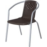 Chaise d'exterieur street bistrot en acier et plastique couleur moka