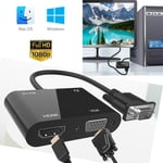 Adaptateur VGA vers HDMI 4K - 60Hz 3.5mm,convertisseur jack Audio VGA,dispositif de mise en miroir d'écran partagé pour projecteur de télévision 1080P 2K