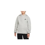 Nike FD3291-063 B NSW Tech FLC PO Hoodie Sweatshirt Boy's DK Grey Heather/Black Taille XS