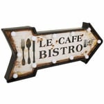 Väggplatta Alexandra House Living Le Cafe Bistro Vit Järn 27 x 5 x 65 cm Belysning