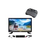 Pack ANTARION TV LED 22" 55cm Téléviseur HD Connecté 12V + Clavier Ergonomique