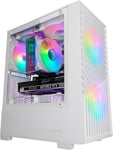 MC-VORTEX, BOÎTIER GAMING MICROATX, MESH GÉOMÉTRIQUE FAÇADE, PANNEAU LATÉRAL VERRE TREMPÉ, 3 VENTILATEURS FRGB RAINBOW 120MM, MINI-TOUR PC COMPACTE AVEC DESIGN À DOUBLE CHAMBRE, BL[CLA170976]