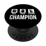 Rock Paper Scissors Champion Master Funny Hand Game Lover PopSockets Swappable PopGrip