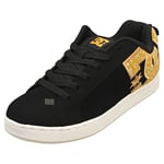 DC Shoes Court Graffik Womens Skate Trainers in Black Gold - 4 UK