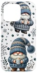 Coque pour iPhone 15 Pro Max Blue Snowflake Pattern For Women Hot Cocoa Gnome For Xmas