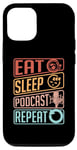 iPhone 12/12 Pro Eat Sleep Podcast Repeat Loves Podcast Microphone Podcasting Case