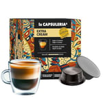 Café EXTRA CREAM, crémeux (128 Capsules) compatible avec Lavazza A Modo Mio, Lot de 8 x 16 Capsules (128 portions tot) - la Capsuleria