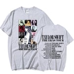 Taylor Swift The Eras Tour International Herr Dam Kortärmad T-shirt Rund Krage Tryckt Grey S