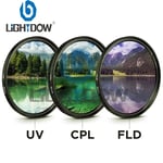 Camera Lens Filter Set with Bag for Cannon Nikon Sony Pentax UV+CPL+FLD 3 in 1