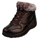 Skechers Uno Rugged Fiesty Winter Womens Fashion Boots in Burgundy - 5 UK