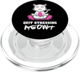 Quit Stressing Meowt Siège de méditation en lotus pour chat PopSockets PopGrip pour MagSafe