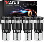 KATUR 194 Ampoule LED 168 2825 W5W T10 24-SMD 3014 Chipsets LED Erreur CANBUS Gratuit pour Plaque de Licence de Voiture en Forme de dôme de Voiture (4pcs, Rouge Brillant)