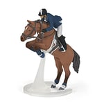 Papo - Figurine Cheval de saut d'obstacle et son cavalier- -Chevaux, Poulains et Poneys - À Collectionner -Pour Enfants à partir de 3 Ans