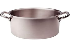 Pentole Agnelli ALIX104ALIN28 Faitout haut avec 2 poignées en acier, Trilaminé aluminium-acier pour induction, 28 cm