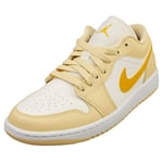 Nike Air Jordan 1 Low Womens Fashion Trainers in White Yellow - 4 UK