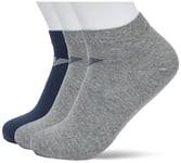 Emporio Armani Men's Eagle Logo 3-Pack Sneaker Socks, Marine/Grey/Grey (MARINEBLUE), L/XL (Pack of 3)