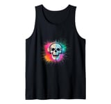 Skull with headphones and Colorexplosion Tank Top