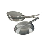 Avilia Lot de 3 poêles à frire et rôtir sans huile, en aluminium, 20/24/28 cm