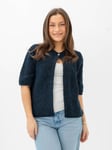 Selected Femme Sia Ras 2/4 Rib Knit Cardigan - Dame - Blå - XXL